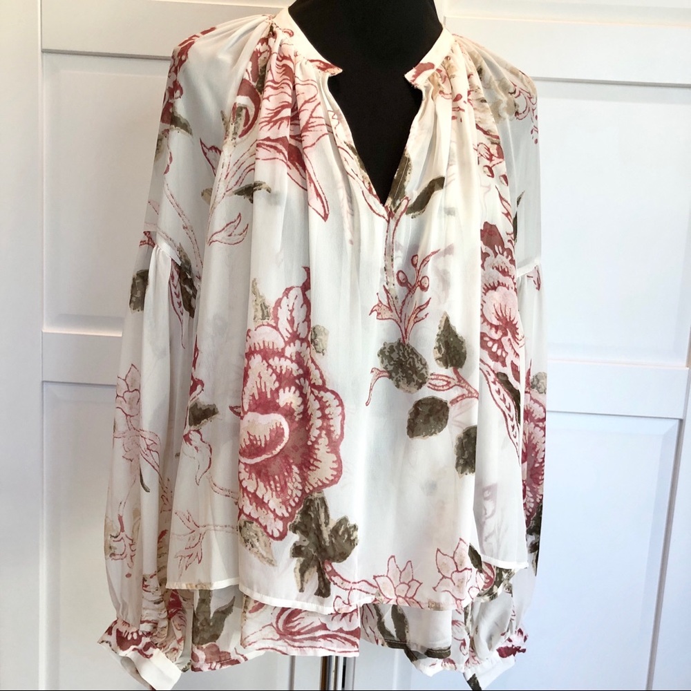 Lucky Brand Boho Floral Blouse